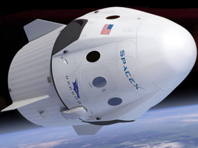 Space X rocket in space
