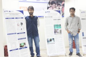 Students at IEEE SZABIST Hyderabad Student Branch Innofest 17 presenting their posters