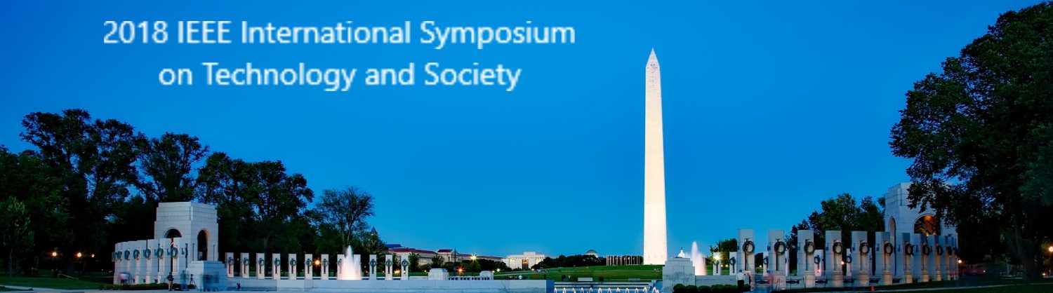 2018 IEEE International Symposium on Technology and Society. Text in front of picture of DC