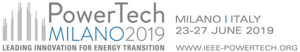 PowerTech Logo. PowerTech Milano 2019. Leading Innovation for Energy Transition. Milano, Italy. 23-17 June 2019. www.ieee-powertech.org